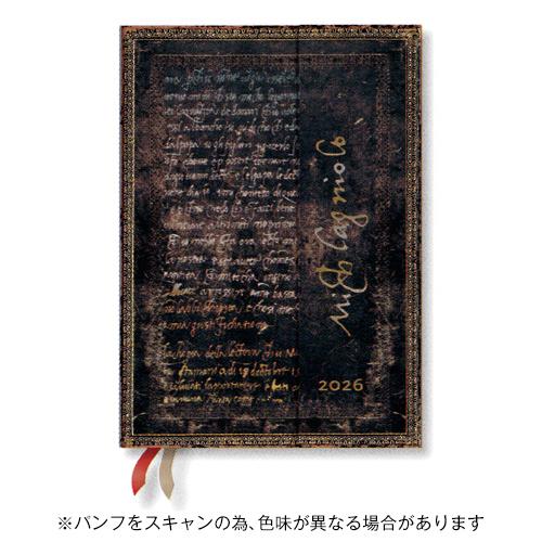 ペーパーブランクス2026年版手帳ハードカバーダイアリーミディ見開き1週間日本語版ミケランジェロ「手...