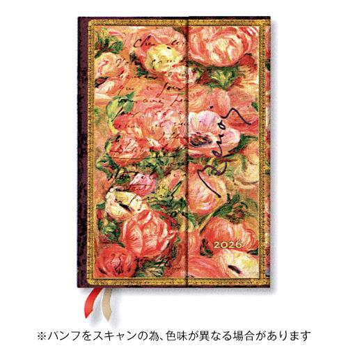 ペーパーブランクス2026年版手帳ハードカバーダイアリーミディ見開き1週間日本語版ルノワールからモリ...