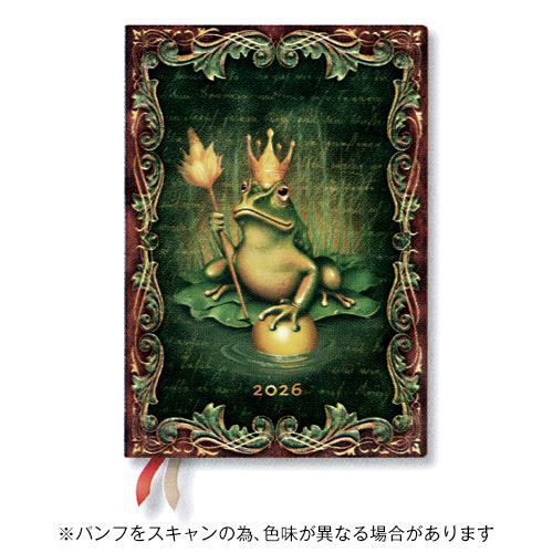 ペーパーブランクス2026年版手帳ハードカバーダイアリーミディ見開き1週間日本語版グリム兄弟かえるの...