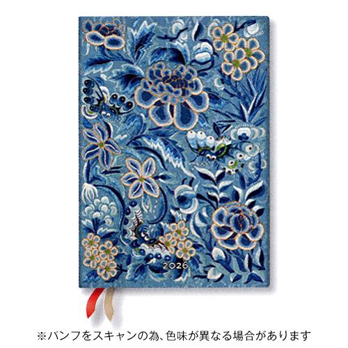 ペーパーブランクス 2026年版手帳 ソフトカバーダイアリー ミディ 見開き1週間 日本語版 青い柳...