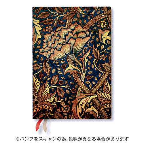 ペーパーブランクス2026年版手帳ソフトカバーダイアリーミディ見開き1週間日本語版モリスのウィンドラ...