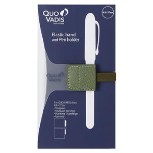 クオバディス ダイアリーバンド＆ペンホルダー 8.8×17cm用 セージグリーン 手帳用[QUOVA...