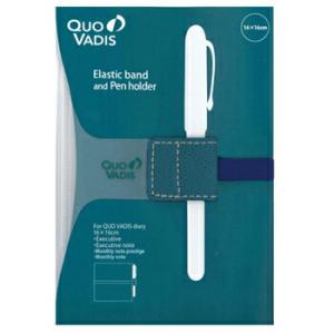 クオバディス ダイアリーバンド&amp;ペンホルダー 16x16cm用 ブループラッセ 手帳用 qvband...