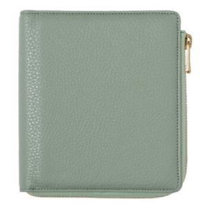 クオバディス システム手帳カバー タイマー14レザー Lジップダスティパステルグレイッシュグリーンミ...