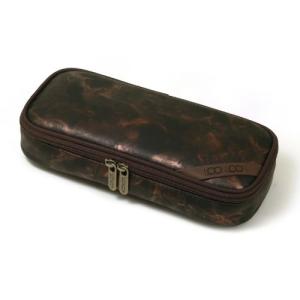 LOONLOON 664 ウッド ペンケース ダークブラウン 大容量 おしゃれ 二階