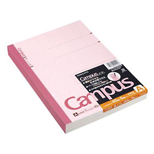コクヨ キャンパスノート 6号(セミB5) A罫 普通横罫 7mm罫幅 40枚 5冊組  KOKUY...