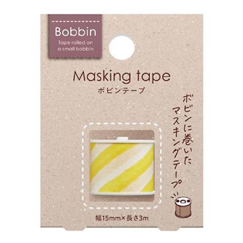 コクヨ Bobbinボビンテープ ストライプ マスキングテープ イエロー T-B1115-14