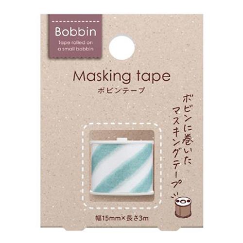コクヨ Bobbinボビンテープ ストライプ マスキングテープ ブルー T-B1115-16