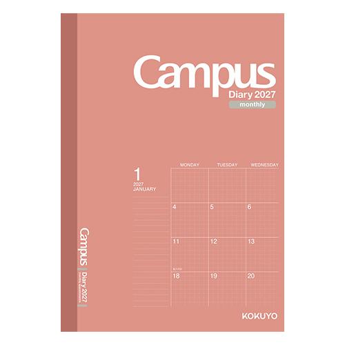 ☆コクヨ 2027年版1月始まり手帳 Campus キャンパスダイアリー マンスリー 方眼罫タイプ ...