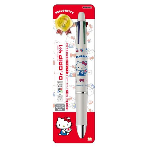 ☆サンスター文具 Dr.GRIPドクターグリップ4+1 ギフトペン 多機能0.5mm ハローキティ ...