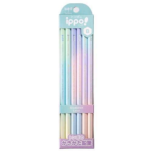 トンボ鉛筆 ippo!イッポ かきかた鉛筆 グラデーションカラー B 1ダース（12本入）六角軸  ...