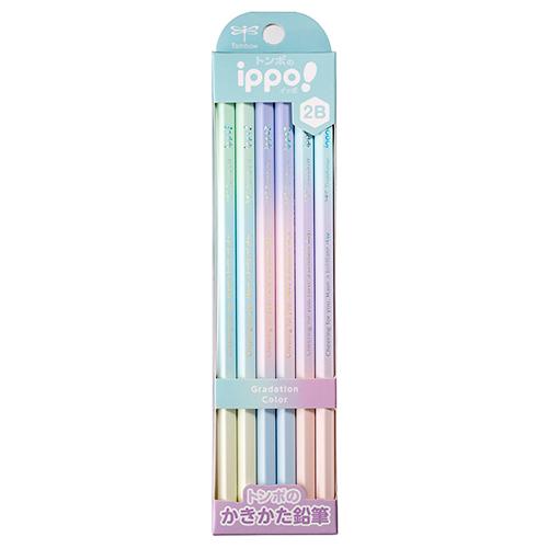 トンボ鉛筆 ippo!イッポ かきかた鉛筆 グラデーションカラー 2B 1ダース（12本入）六角軸 ...