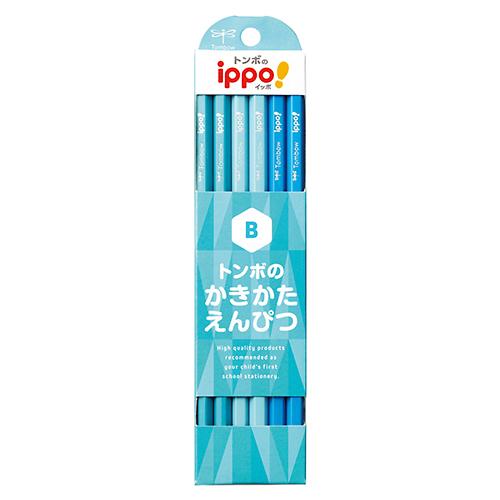 トンボ鉛筆 ippo!イッポ かきかたえんぴつ 鉛筆 プレーン B 六角軸 1ダース(12本入)  ...