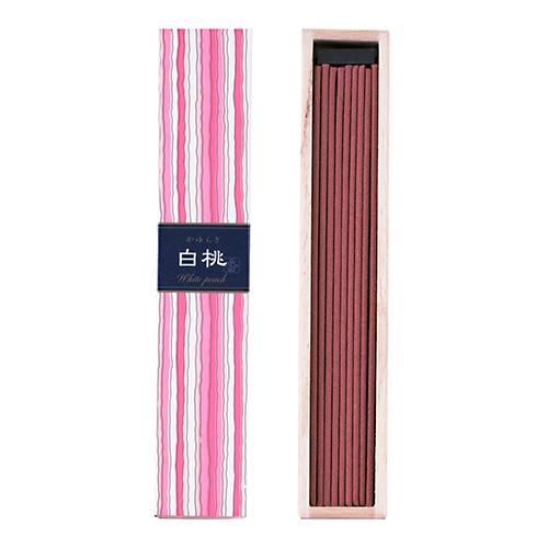 日本香堂 かゆらぎ 白桃 スティック40本 香立付 お香 38451