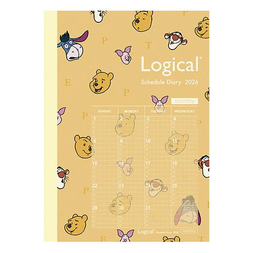 ナカバヤシ 2026年版手帳 ロジカルダイアリー 月間 ノートタイプD B6 くまのプーさん 日曜始...