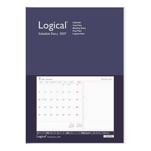 ☆ナカバヤシ 2027年版手帳 ロジカルダイアリー カバータイプ A5月間ブロック＆月間リスト・ノート 月曜始まり ブルー NS-A506-27B