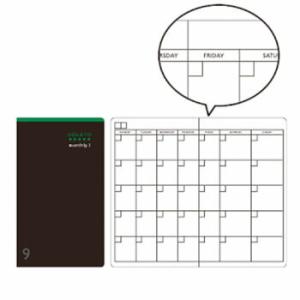 パイロット コレト手帳リーフ黒09 月間ブロック13ヶ月