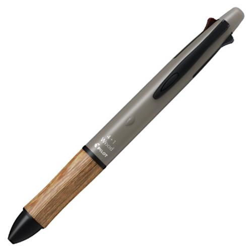 ☆パイロット 多機能ペン Dr.GRIPドクターグリップ4+1WOODウッド アースカラー ソイルベ...