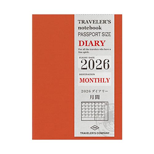 デザインフィル 2026年版手帳トラベラーズノート リフィル 月間 パスポートサイズ  144970...