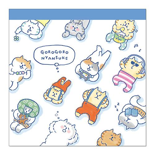 マインドウェイブ ごろごろにゃんすけ スクエアメモ だらりホワイト MIND WAVE 58089