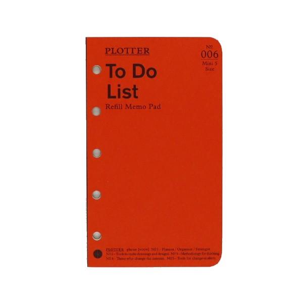 プロッター 0006 ミニ5サイズ リフィルメモパッドToDoリスト50枚 システム手帳リフィル P...