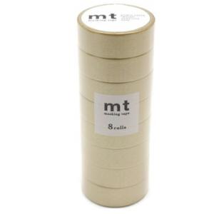 カモ井加工紙 マスキングテープ mt 8P ベーシックシリーズ 15mm×7m 金 8巻入り MT0...