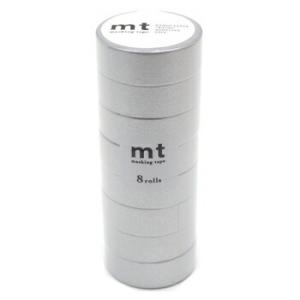 カモ井加工紙 マスキングテープ mt 8P ベーシックシリーズ 15mm×7m 銀 8巻入り MT0...
