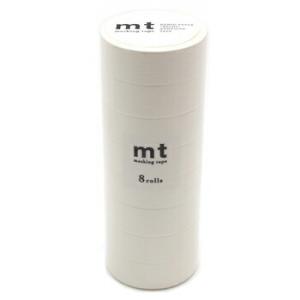 カモ井加工紙 マスキングテープ mt 8P ベーシックシリーズ 15mm×7m マットホワイト 8巻...