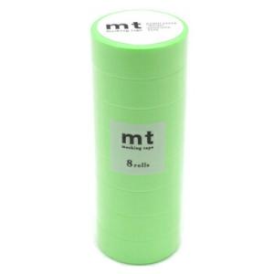 カモ井加工紙 マスキングテープ mt 8P ベーシックシリーズ 15mm×7m ショッキンググリーン...