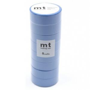カモ井加工紙 マスキングテープ mt 8P ベーシックシリーズ 15mm×7m ブルー 8巻入り M...