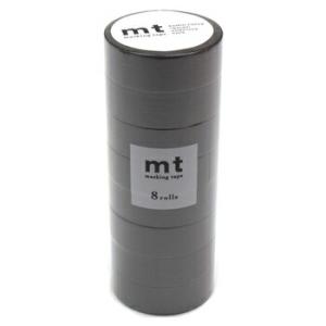 カモ井加工紙 マスキングテープ mt 8P ベーシックシリーズ 15mm×7m マットグレー 8巻入...