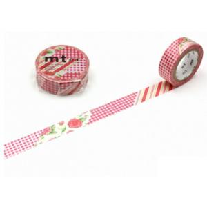 カモ井加工紙 マスキングテープ mt ex フラワーレッド Flower red R 15mm×7m...