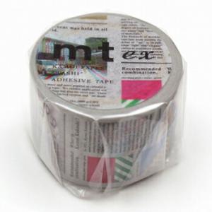 カモ井加工紙 マスキングテープ mt ex 英字新聞 30mm×7m巻  mtEX1P75R