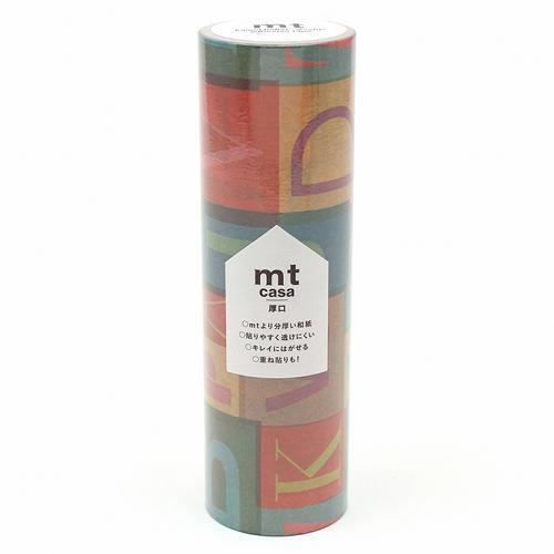 カモ井加工紙 インテリア用テープ mt casa 厚口 アルファベット 和紙 (幅150mm×長さ7...