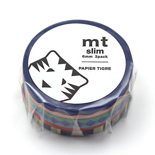 カモ井加工紙 マスキングテープ mt slim PAPIER TIGRE POOL (幅 6mm ×...