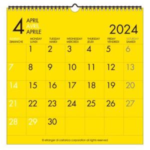 エトランジェディコスタリカ 2024年4月始まりカレンダーLP 壁掛け リングタイプ  CLS43-A-02｜bungumarche