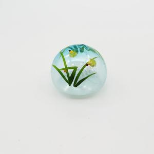 木之本 ビードロ浮き玉(ジャンボ) 藤 水に浮かべる手作りガラス ふじ T