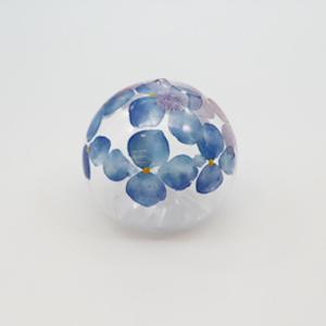 浮き玉　ガラス玉　約5〜6.5㎝❗️110個❗️可愛い小玉❗️イロイロ刻印❗️ 木之本 ビードロ浮き玉(小玉) あじさい 水に浮かべる手作りガラス T