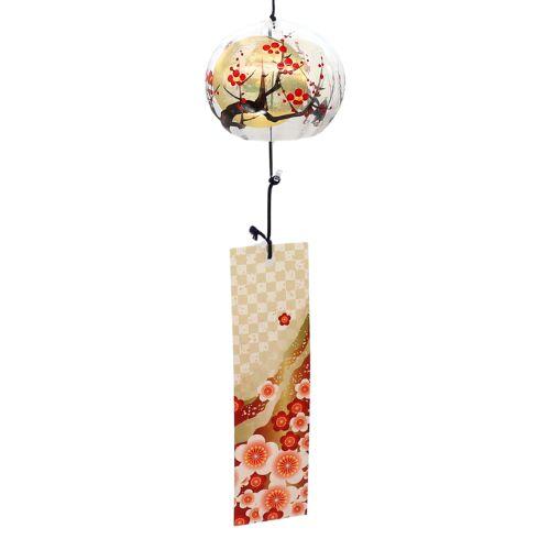 木之本 ぎやまん風鈴 金・銀梅 クリスタルガラス 手作り 夏の風物詩 涼を楽しむ  R-305