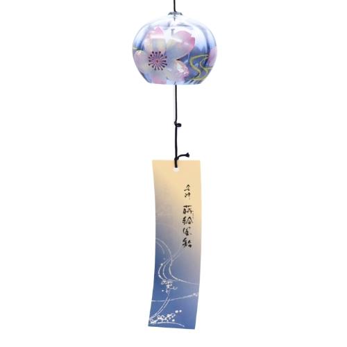 木之本 ぎやまん風鈴 桜 うすずみ クリスタルガラス 手作り 夏の風物詩 涼を楽しむ  R-352