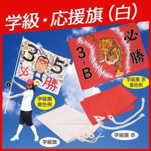 お取寄 学級旗（白）《1.25x0.9m》 旗のみ 運動会 体育祭 小学校