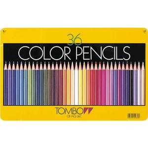 トンボ鉛筆 缶入色鉛筆NQ 36色セット CB-NQ36C ( 1セット ) : 爽快