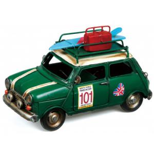 ブリキカー ミニクーパー ユニオンジャック 青 アンティーク レトロ