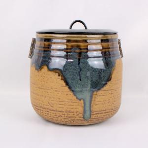 茶道具 水指 水差し 信楽焼き 鬼桶 高橋楽斎作 塗蓋 信楽焼 : 茶道具