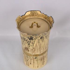 茶道具 水指 水差し 膳所焼き 箪瓢 岩崎新定作 陽炎園 共蓋 膳所焼