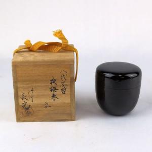 茶道具 棗 「秋草蒔絵 中棗」平安 伊藤表正作 裏千家15世家元鵬雲斎