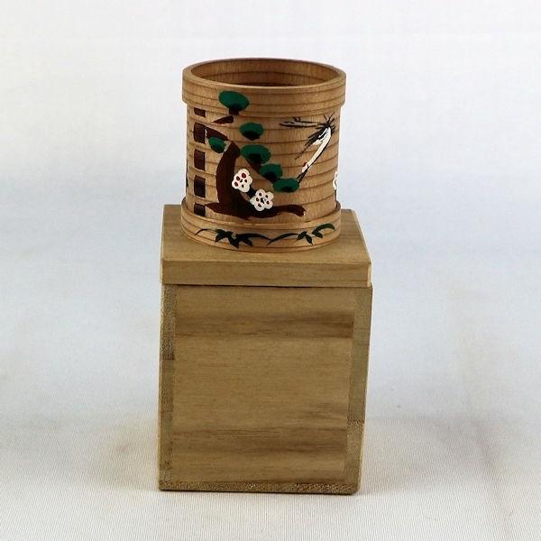 茶道具　蓋置　「馬出曲物蓋置」17代柴田玉樹作　木箱付　　　