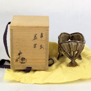 茶道具 蓋置 「染み竹蓋置一双」海野宗秦作 大徳寺高桐院住職 松長剛山