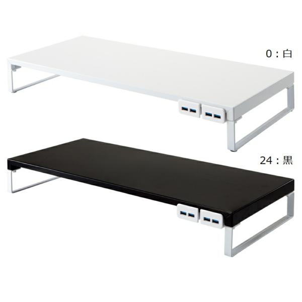 LIHITLAB.　A-7334　机上台　幅590mm　USB3.0ハブ付き