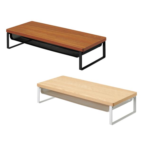 LIHITLAB.　A-8012　机上台　幅500mm　棚付　MDF　スリム